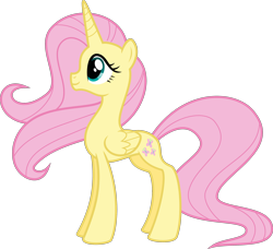 Size: 2534x2309 | Tagged: safe, artist:decprincess, fluttershy, alicorn, pony, fluttercorn, race swap, simple background, solo, transparent background, vector