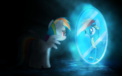 Size: 1920x1200 | Tagged: safe, artist:smlahyee, artist:vexx3, derpibooru import, edit, rainbow dash, pegasus, pony, mirror, solo, vector, wallpaper, wallpaper edit