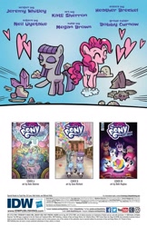 Size: 993x1528 | Tagged: safe, artist:kate sherron, derpibooru import, idw, applejack, fluttershy, marble pie, maud pie, pinkie pie, rainbow dash, rarity, twilight sparkle, earth pony, pegasus, pony, unicorn, spoiler:comic, spoiler:comic86, duo focus, female, filly, filly maud pie, filly pinkie pie, mane six, preview, younger