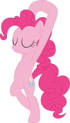 Size: 2058x3591 | Tagged: safe, artist:porygon2z, pinkie pie, pony, on your marks, bipedal, eyes closed, pose, simple background, solo, transparent background, tree pose, yoga