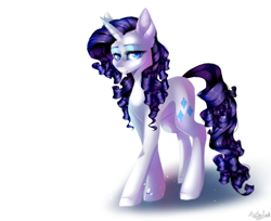 Size: 1024x837 | Tagged: safe, artist:huirou, rarity, pony, unicorn, eyeshadow, female, lidded eyes, looking at you, makeup, mare, simple background, solo, white background