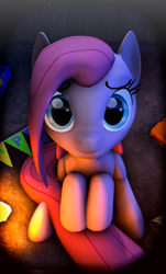 Size: 1800x2981 | Tagged: safe, artist:sourcerabbit, pinkie pie, earth pony, pony, 3d, candle, cute, cuteamena, hat, looking at you, party hat, pinkamena diane pie, solo, source filmmaker