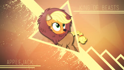 Size: 1920x1080 | Tagged: safe, artist:francisksv, derpibooru import, applejack, earth pony, pony, scare master, applelion, clothes, costume, solo, vector, wallpaper