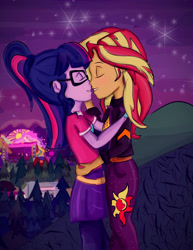 Size: 2550x3300 | Tagged: safe, artist:samyvillaly, sci-twi, sunset shimmer, twilight sparkle, better together, equestria girls, sunset's backstage pass!, female, festival, lesbian, music festival outfit, scitwishimmer, shipping, sunsetsparkle