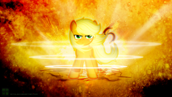 Size: 2560x1440 | Tagged: safe, artist:antylavx, derpibooru import, applejack, earth pony, pony, solo, vector, wallpaper