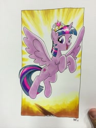 Size: 768x1024 | Tagged: safe, artist:tonyfleecs, derpibooru import, twilight sparkle, twilight sparkle (alicorn), alicorn, pony, female, mare, solo, traditional art