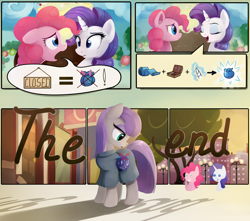 Size: 1920x1700 | Tagged: safe, artist:scootiebloom, maud pie, pinkie pie, rarity, earth pony, pony, unicorn, the gift of the maud pie, alternate ending, comic, good end, logic, manehattan, pointy ponies, rock pouch