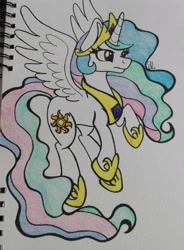 Size: 2195x2982 | Tagged: safe, artist:mlpshimmysunshine123, princess celestia, alicorn, pony, female, mare, solo, traditional art