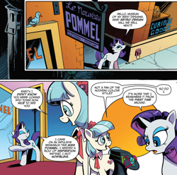 Size: 1034x1027 | Tagged: safe, artist:andypriceart, idw, coco pommel, rarity, earth pony, pony, unicorn, spoiler:comic, spoiler:comic64, jewelry, necklace