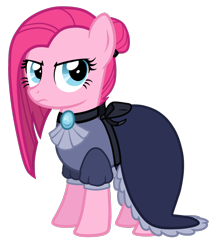 Size: 1224x1440 | Tagged: safe, artist:thecheeseburger, pinkie pie, earth pony, pony, alternate hairstyle, clothes, dress, flash puppet, glare, pinkamena diane pie, simple background, solo, transparent background