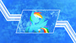 Size: 3840x2160 | Tagged: safe, artist:spntax, artist:tomixander94, derpibooru import, rainbow dash, pegasus, pony, minimalist, vector, wallpaper