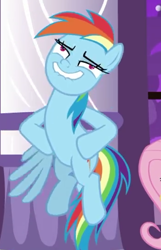 Size: 348x541 | Tagged: safe, derpibooru import, screencap, rainbow dash, pegasus, pony, the summer sun setback, cropped, faic, out of context, rainbow dash is best facemaker, solo focus