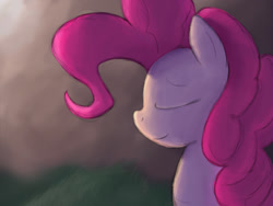 Size: 1600x1200 | Tagged: safe, artist:spontaneouspotato, pinkie pie, earth pony, pony, eyes closed, female, mare, pink coat, pink mane, solo
