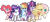 Size: 1280x566 | Tagged: safe, artist:bezziie, derpibooru import, applejack, fluttershy, pinkie pie, rainbow dash, rarity, twilight sparkle, twilight sparkle (alicorn), alicorn, classical unicorn, earth pony, pegasus, pony, unicorn, alternate design, cloven hooves, freckles, glasses, hat, headcanon, leonine tail, unshorn fetlocks