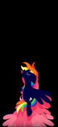 Size: 1125x2436 | Tagged: safe, artist:viva reverie, derpibooru import, edit, editor:padgriffin, rainbow dash, pegasus, pony, brony polka, minimalist, modern art, oled, phone wallpaper, solo, wallpaper, wallpaper edit