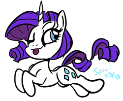 Size: 1007x827 | Tagged: safe, rarity, pony, unicorn, female, horn, mare, solo, tongue out, white coat