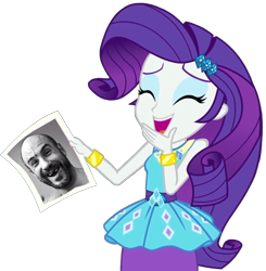 Size: 879x898 | Tagged: safe, artist:thebarsection, rarity, better together, equestria girls, forgotten friendship, cesaro, cute, laughing, meme, picture, raribetes, simple background, solo, transparent background, wwe