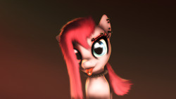 Size: 1920x1080 | Tagged: safe, artist:star-lightstarbright, pinkie pie, earth pony, pony, 3d, choker, ear piercing, earring, eyebrow piercing, gradient background, looking at you, piercing, pinkamena diane pie, punkamena, punkie pie, solo, spiked choker, tongue out, tongue piercing