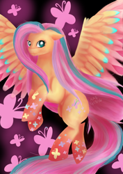 Size: 1240x1754 | Tagged: safe, artist:stardustlily03, fluttershy, pegasus, pony, rainbow power, rainbow power fluttershy, solo