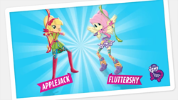 Size: 1079x607 | Tagged: safe, screencap, applejack, fluttershy, equestria girls, friendship games, archery, arrow, bow (weapon), bow and arrow, duo, ponied up, weapon