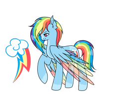 Size: 1438x1088 | Tagged: safe, artist:twinklecometyt, derpibooru import, rainbow dash, pegasus, pony, alternate design, colored wings, female, mare, multicolored wings, rainbow wings, raised hoof, redesign, simple background, solo, transparent background, wings