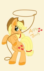 Size: 800x1280 | Tagged: safe, artist:php62, applejack, earth pony, pony, chest fluff, fluffy, lasso, my little pony, solo