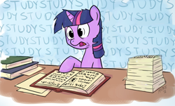 Size: 2000x1208 | Tagged: safe, artist:scritchy, derpibooru import, twilight sparkle, book, solo