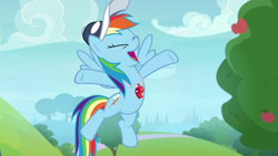 Size: 1920x1080 | Tagged: safe, derpibooru import, screencap, rainbow dash, pegasus, pony, 2 4 6 greaaat, arms wide open, best pony, coach rainbow dash, coaching cap, cute, dashabetes, eyes closed, feminism, flying, happy, open mouth, rainbow dashs coaching whistle, rainbow sass, solo, whistle, whistle necklace, wings