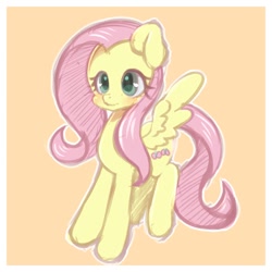 Size: 900x900 | Tagged: safe, artist:ayahana, fluttershy, pegasus, pony, female, mare, pink mane, solo, yellow coat