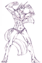 Size: 600x900 | Tagged: safe, artist:yachimata, derpibooru import, twilight sparkle, anthro, abs, buff, monochrome, muscles, pixiv, sketch, solo, twilight muscle