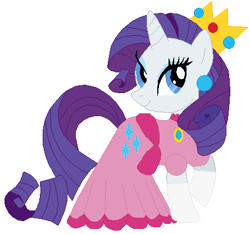 Size: 445x417 | Tagged: safe, artist:selenaede, artist:user15432, rarity, unicorn, barely pony related, base used, clothes, crossover, crown, dress, ear piercing, earring, gloves, gown, jewelry, my little pony, nintendo, piercing, princess peach, raripeach, regalia, stock vector, super mario bros., super smash bros.