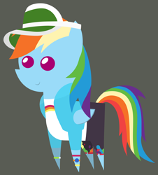 Size: 5736x6336 | Tagged: safe, artist:egor418, derpibooru import, rainbow dash, pegasus, pony, better together, equestria girls, clothes, cute, dashabetes, equestria girls outfit, equestria girls ponified, female, jacket, mare, music festival outfit, pointy ponies, ponified, shorts, simple background, solo