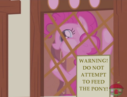 Size: 634x487 | Tagged: safe, derpibooru import, edit, edited screencap, screencap, pinkie pie, earth pony, pony, honest apple, against glass, cropped, excited, glass, smiling, solo