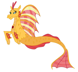 Size: 1024x939 | Tagged: safe, artist:emeraldblast63, sunset shimmer, siren, cloven hooves, fangs, female, fins, fish tail, gem, scales, simple background, siren gem, sirenified, slit eyes, solo, species swap, sunset siren, transparent background