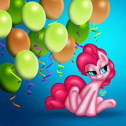 Size: 800x800 | Tagged: safe, artist:ariannafelidae, pinkie pie, earth pony, pony, female, mare, pink coat, pink mane, solo, trace