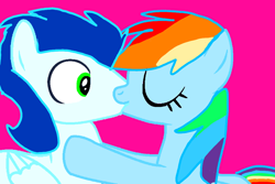 Size: 1080x720 | Tagged: safe, artist:mlplary6, derpibooru import, rainbow dash, soarin', pegasus, pony, female, kissing, male, shipping, soarindash, straight