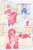 Size: 3436x5245 | Tagged: safe, artist:magnifsunspiration, rarity, oc, oc:cherry doof, earth pony, pony, unicorn, female, helmet, mare, rarispy, roller skates, tail, tail pull, traditional art