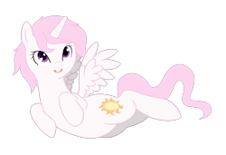 Size: 1203x825 | Tagged: safe, artist:neuro, princess celestia, alicorn, pony, cute, female, happy, mare, pink-mane celestia, simple background, smiling, solo, spread wings, transparent background, wings