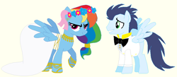 Size: 983x428 | Tagged: safe, artist:unicornsmile, derpibooru import, rainbow dash, soarin', pegasus, pony, female, male, marriage, shipping, soarindash, straight, wedding