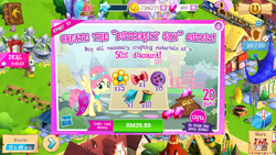 Size: 1280x720 | Tagged: safe, fluttershy, greta, griffon, pegasus, pony, advertisement, butterfly shy, clothes, costs real money, dress, gameloft, greedloft, official, vip, why gameloft why