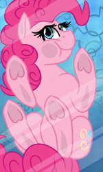 Size: 480x800 | Tagged: safe, artist:jen-neigh, derpibooru import, pinkie pie, earth pony, pony, against glass, cute, female, glass, head turn, looking at you, mare, phone wallpaper, solo, underhoof, wallpaper