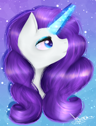 Size: 862x1130 | Tagged: safe, artist:ayame-shiro, rarity, pony, unicorn, bust, portrait