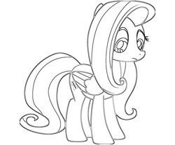 Size: 800x667 | Tagged: safe, fluttershy, pegasus, pony, coloring page, female, mare, official, solo