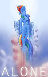 Size: 1300x2100 | Tagged: safe, artist:thegraid, derpibooru import, rainbow dash, pegasus, pony, female, flying, mare, solo, wings