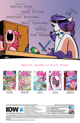 Size: 900x1384 | Tagged: safe, artist:andypriceart, idw, pinkie pie, rarity, earth pony, pony, unicorn, spoiler:comic, spoiler:comic42, preview