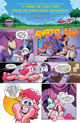 Size: 900x1384 | Tagged: safe, artist:andypriceart, idw, pinkie pie, rarity, earth pony, pony, unicorn, spoiler:comic, spoiler:comic42, carousel boutique, clothes, comic, dress, duo, female, mare, melodrama, official comic, ponyquin, preview, speech bubble
