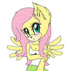 Size: 882x906 | Tagged: safe, artist:diamond--rose, artist:mikethelynx3000, fluttershy, anthro, equestria girls outfit, solo, sonic the hedgehog (series), sonicified