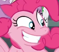 Size: 382x340 | Tagged: safe, pinkie pie, earth pony, pony, newbie dash, female, mare, pink coat, reaction image, solo