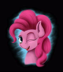 Size: 3500x4000 | Tagged: safe, artist:skitsroom, pinkie pie, earth pony, pony, absurd resolution, bust, colored pupils, portrait, solo, wink