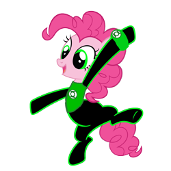 Size: 1536x1536 | Tagged: safe, artist:motownwarrior01, artist:quanno3, pinkie pie, earth pony, pony, dc comics, green lantern, green lantern (comic), green lantern corps, simple background, solo, transparent background, wristband